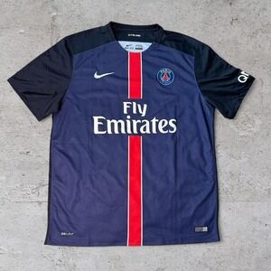 Mens Nike Navy striped Authentic PSG 2015/16 Home Jersey Size XL